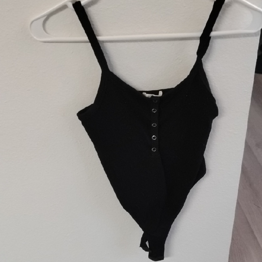 Black Button-Up Bodysuit